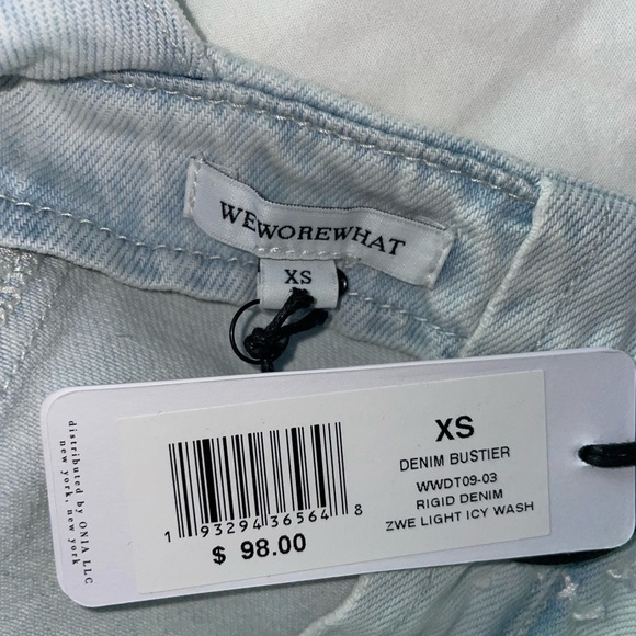 WEWOREWHAT denim bustier crop top new with tags! - Picture 4 of 4